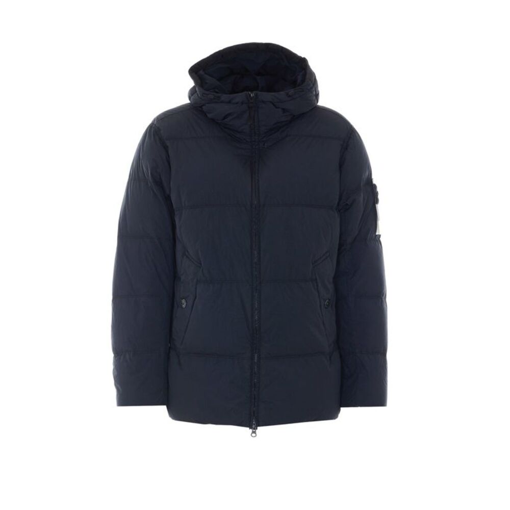 Stone Island Men Logo Garment Dyed Crinkle Reps Down Jacket